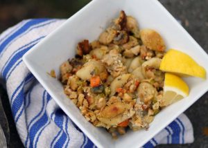 Chickpea mushroom casserole by Roaring Spork