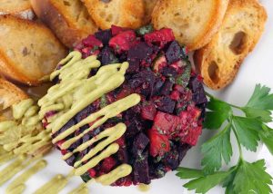 Vegan steak tartare recipe by Roaring Spork