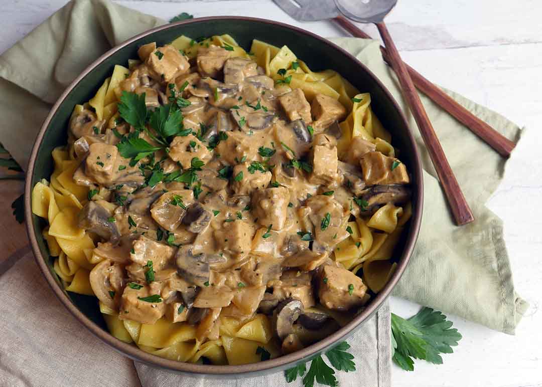 Tempeh Mushroom Stroganoff Roaring Spork