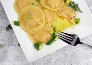 Gluten free butternut squash ravioli by Roaring Spork