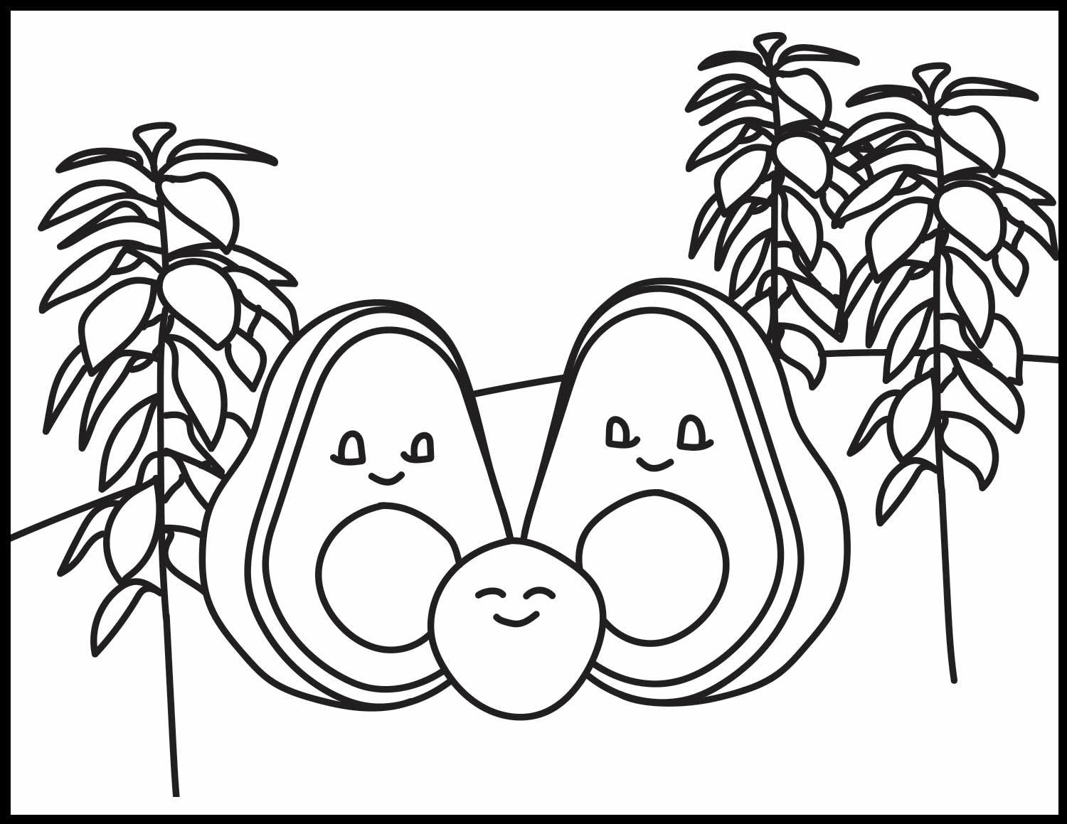 Avocado Coloring Pages | Roaring Spork