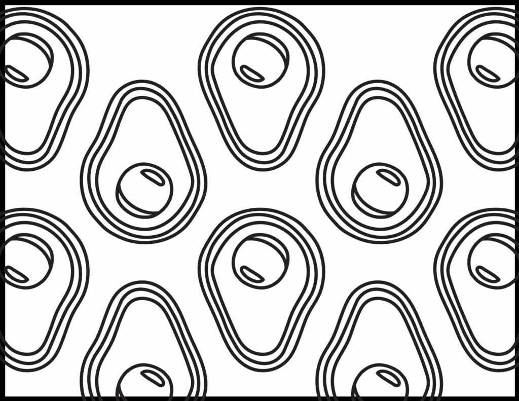Avocado coloring page