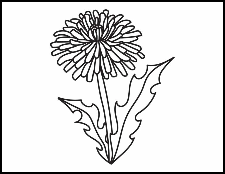 Dandelion Coloring Pages | Roaring Spork