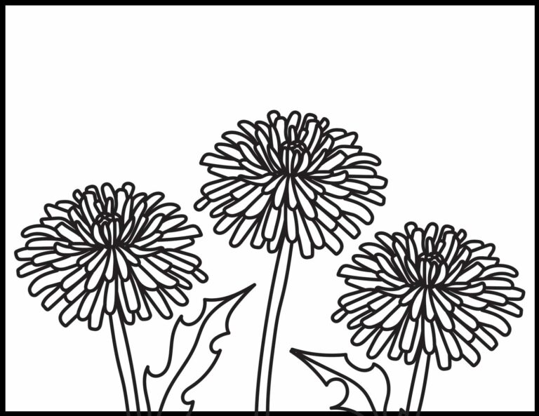 Dandelion Coloring Pages | Roaring Spork