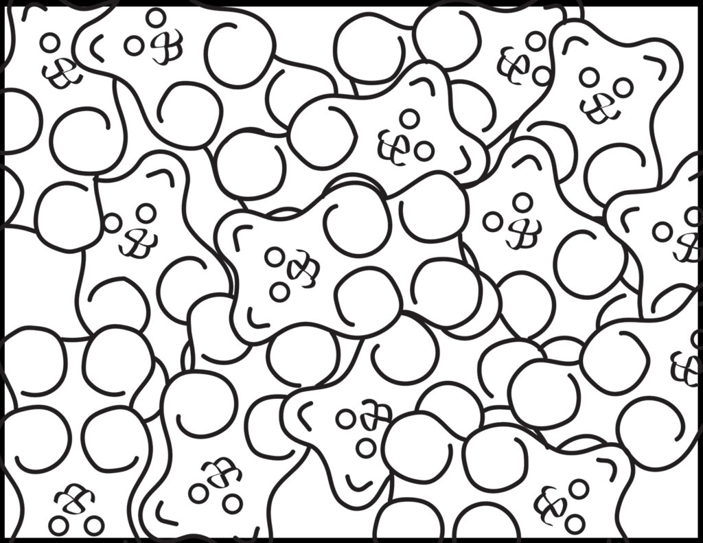 Gummy bear coloring page