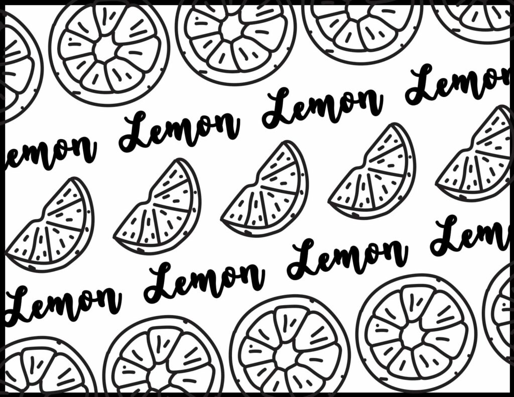 Lemon coloring page