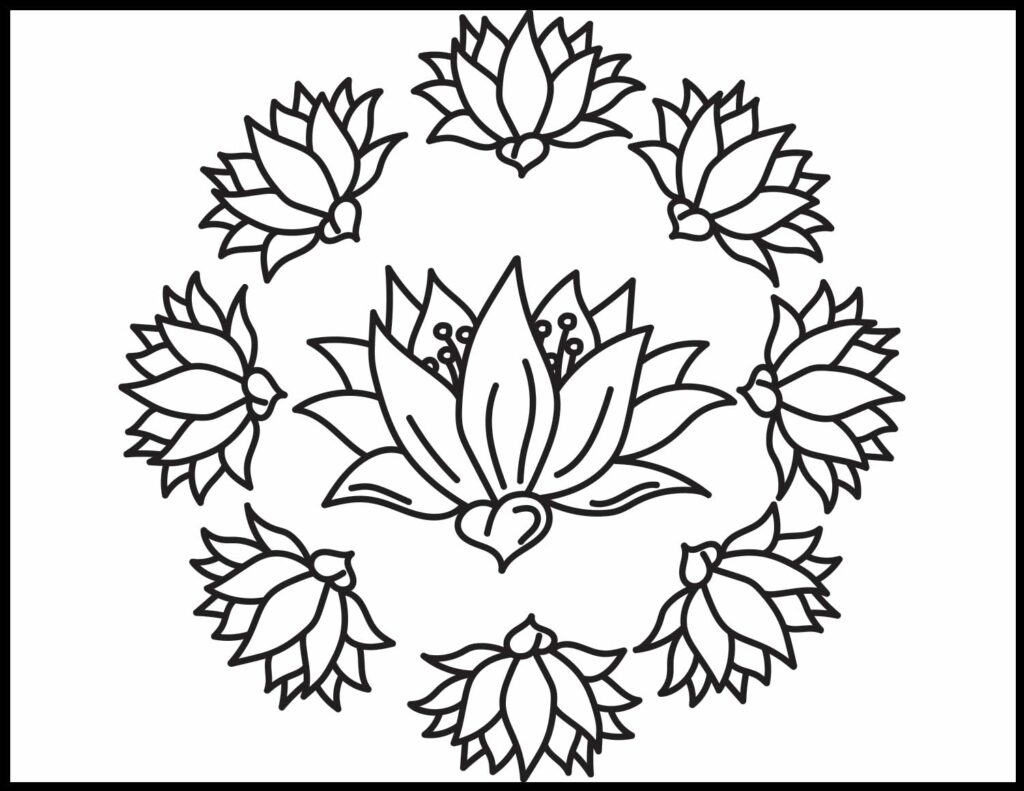 Lotus coloring page
