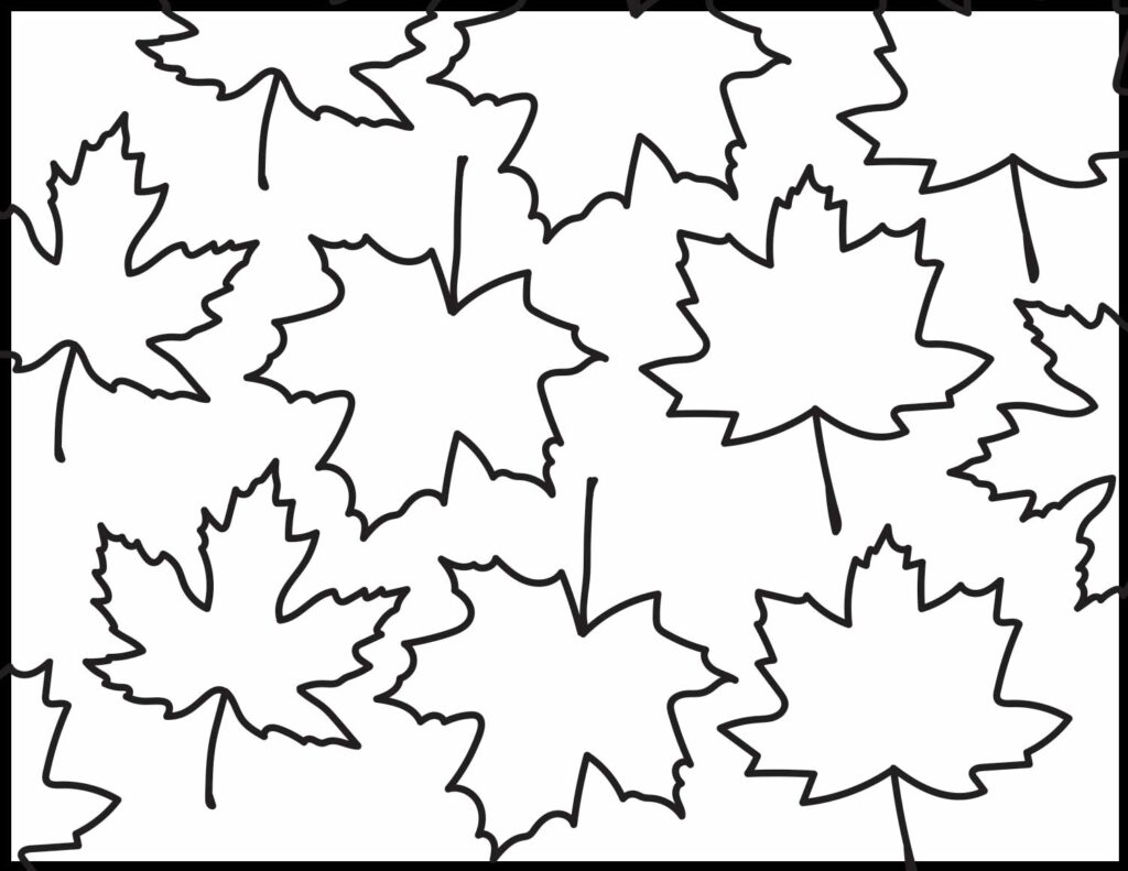 Fall Season- Coloring Page - Maple Leaf