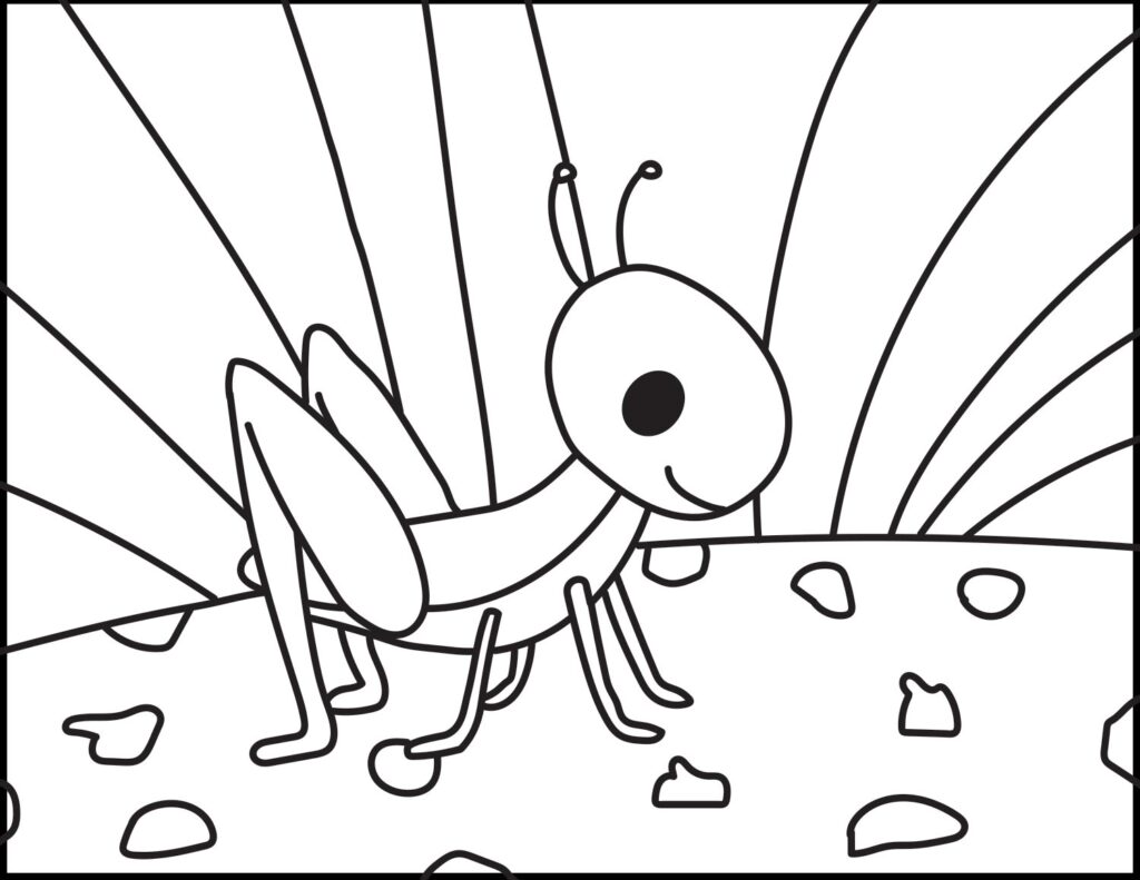 Grasshopper coloring page