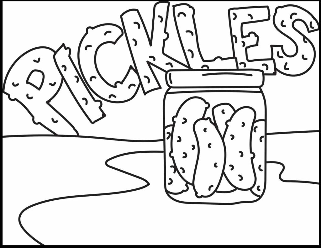 Pickle Slice Coloring Page